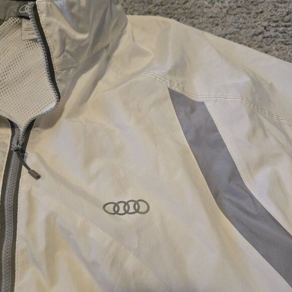 Audi, Windbreaker, White With Gray Trim, Men's Size Large - Picture 3 of 9